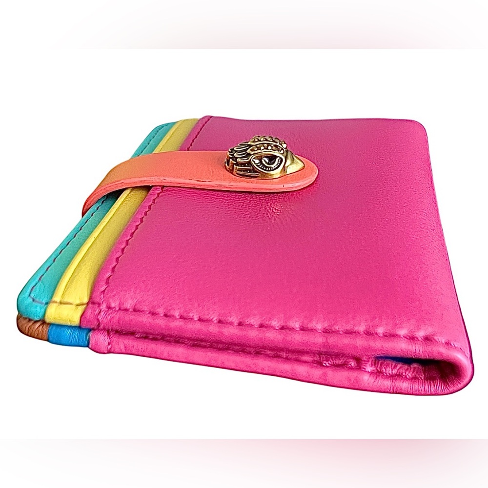 Kurt Geiger NWT Leather Wallet/Card Holder MultiColor SnapCloseCyrstal EagleHead - Picture 14 of 17